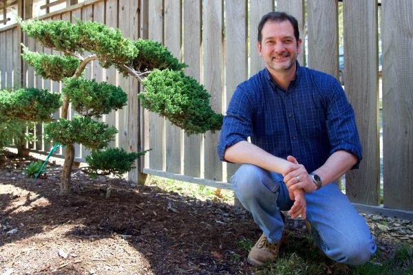 Jeff Gillman with topiary