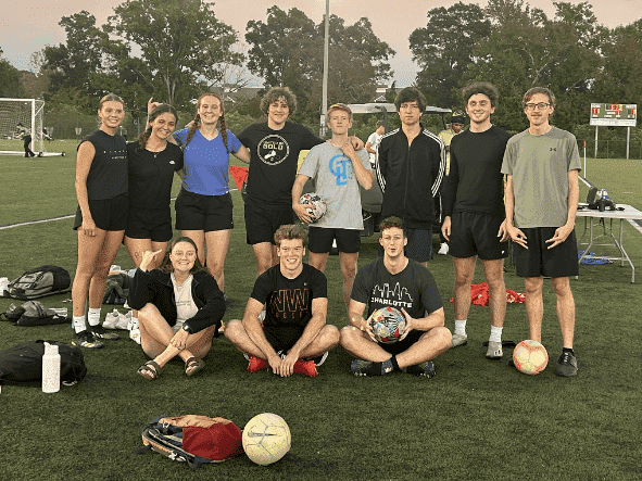 Soccer team on a field