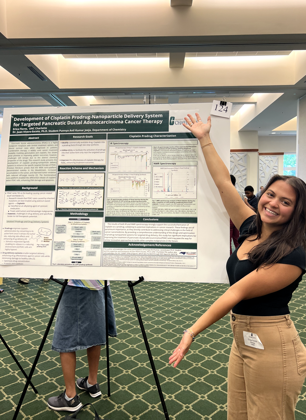 Flores presenting her poster at the 2023 LSAMP OUR Summer Research Symposium